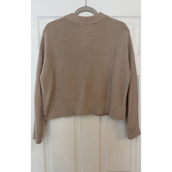 Quince 100% Organic Cotton Cropped Cardigan Small Cement Marl Airy Layer Cozy - Picture 4 of 12